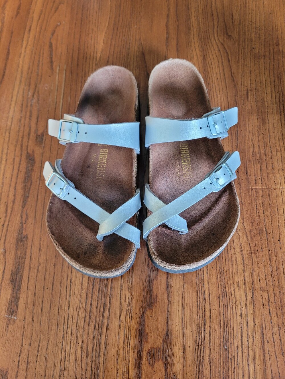 Birkenstock Women's Silver Strap Sandals – Size 36 EU/5.5 US